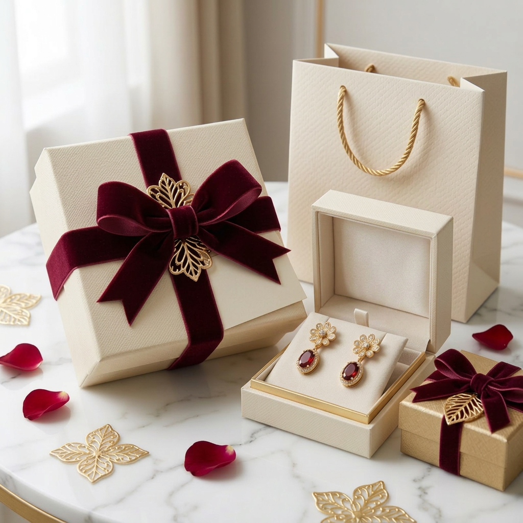 Gold Flower Dangle Earrings with Ruby Red Crystal | Statement Floral Drop Earrings | Bridal & Wedding Jewelry | Elegant Gift for Her