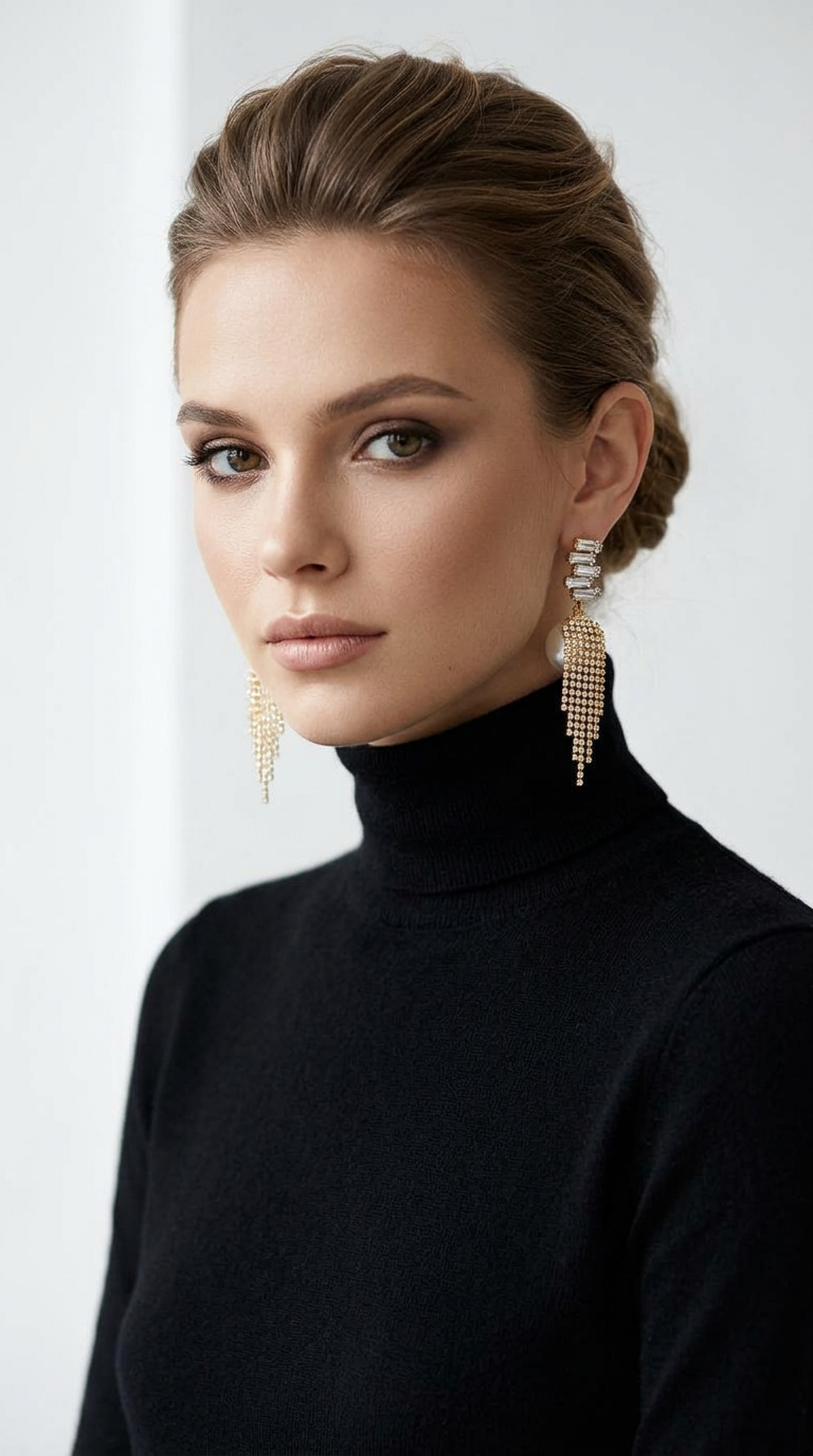 Luxury Crystal Fringe Statement Earrings | Glamorous Pearl Dangle Tassel Earrings | Bridal Wedding Jewelry for Bride | Gold Rhinestone Chandelier Drops