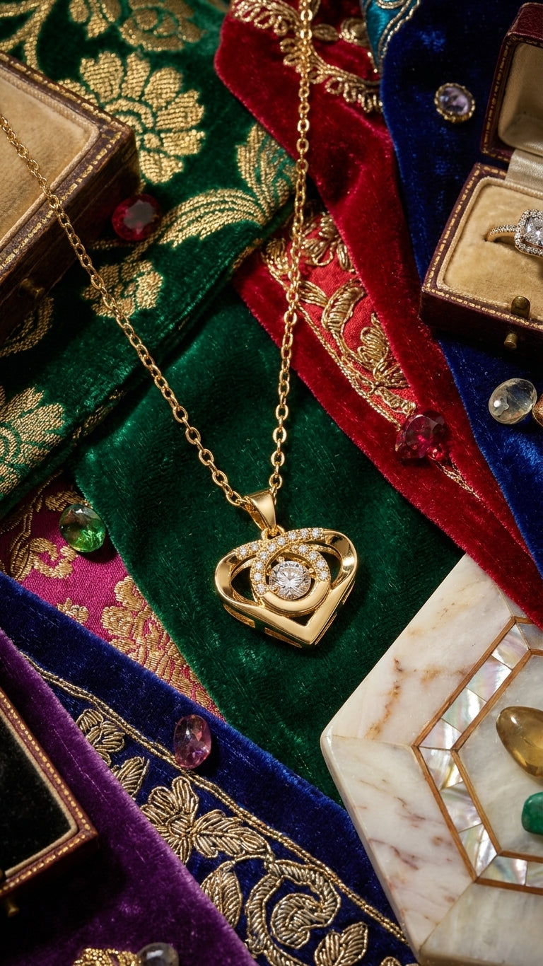 AureliaBlends Forever Bloom Collection gold CZ swirl heart pendant necklace – wedding guest jewelry and formal occasion accessory